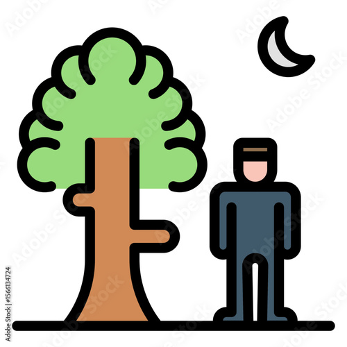 Moonlit Walk icon vector image. Can be used for Dating App.