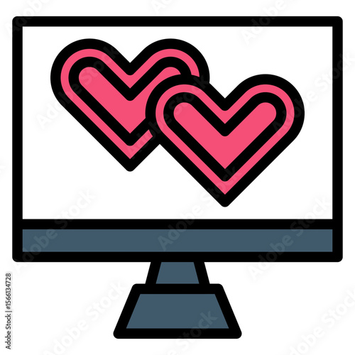 Online Dating icon vector image. Can be used for Dating App.