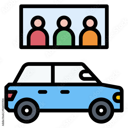 Carpooling icon vector image. Can be used for Parking.