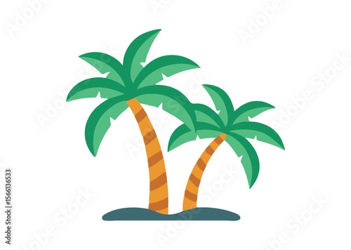 Palm tree colorful Vector, Palm tree Icon