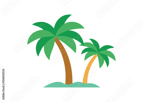 Palm tree colorful Vector, Palm tree Icon