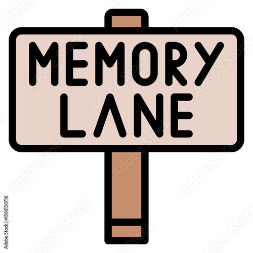 Memory Lane icon vector image. Can be used for Anniversary.