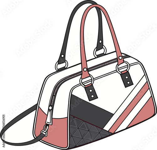 Elegant Luxury Women's Handbag Vector Illustration | Fashionable Stylish Purse Design