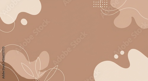 Abstract Brown and Beige Organic Shapes Background