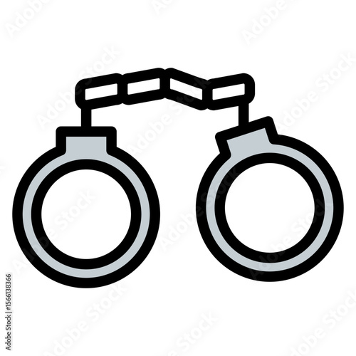Handcuffs icon vector image. Can be used for Protesting and Civil Disobedience.