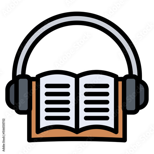 Audiobook icon vector image. Can be used for Literature.