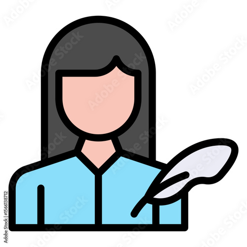 Author Female icon vector image. Can be used for Literature.