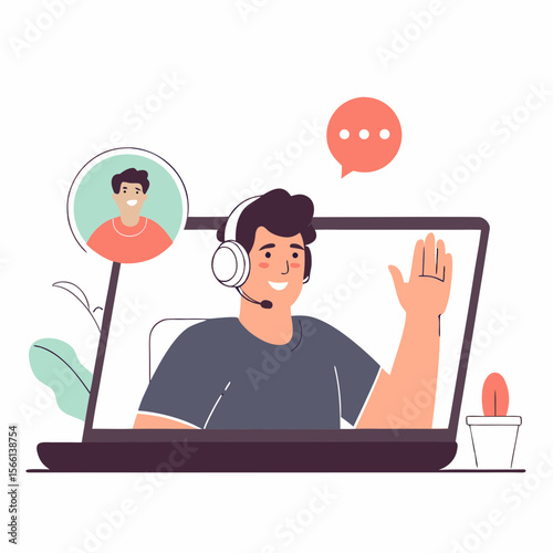 Online Meeting or Video Call Illustration