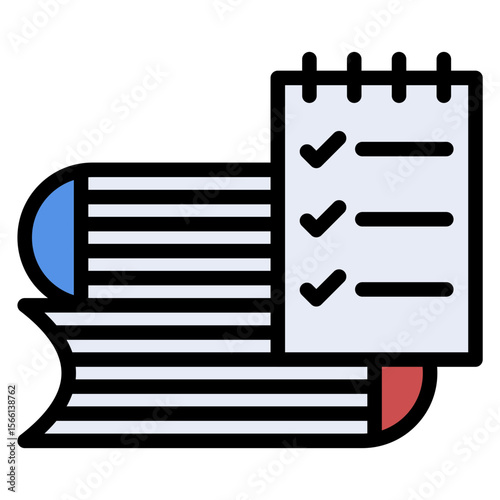 Book List icon vector image. Can be used for Literature.