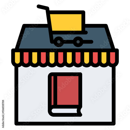 Book Store icon vector image. Can be used for Literature.