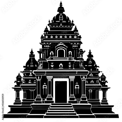 Traditional Temple Silhouette Vector