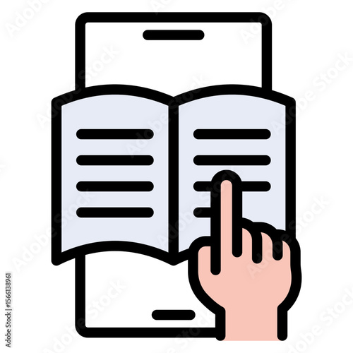E-Book Reader icon vector image. Can be used for Literature.