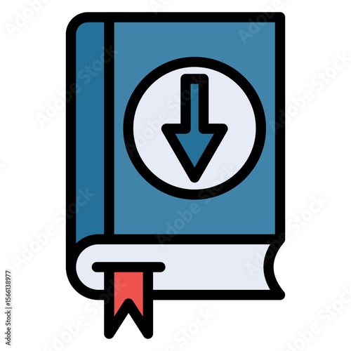 Download Book icon vector image. Can be used for Literature.
