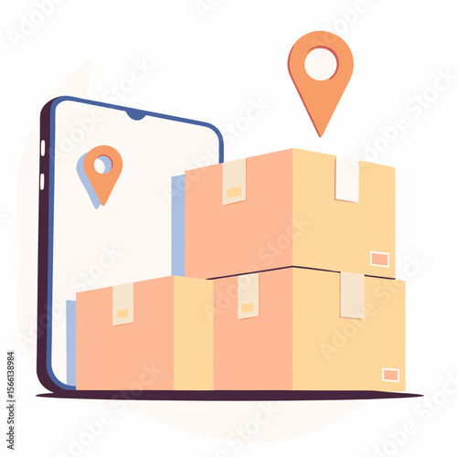 Parcel Delivery and GPS Tracking – Modern Logistics and Shipping Concept