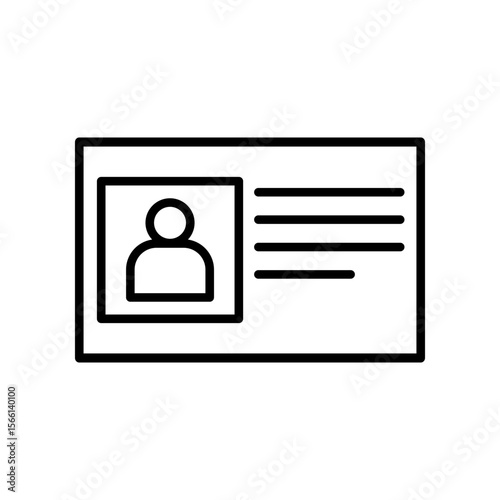 Minimal Line Art Depicting a Simple Identification Card Design