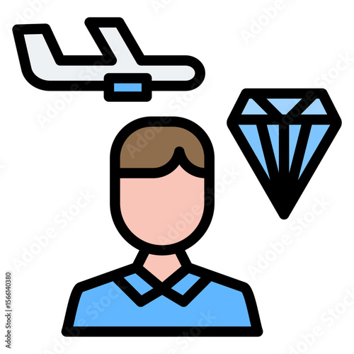Jet Set Lifestyle icon vector image. Can be used for Lifestyles.