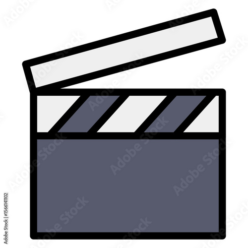 Clapperboard icon vector image. Can be used for Filmmaking.