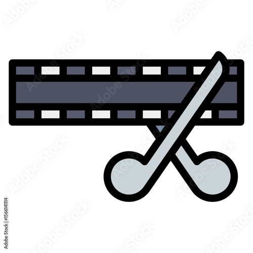 Film Cut icon vector image. Can be used for Filmmaking.