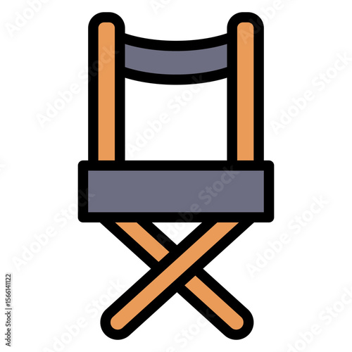 Director Chair icon vector image. Can be used for Filmmaking.