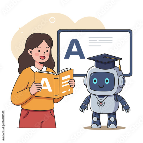 Robot Learning Concept Illustration - AI Education