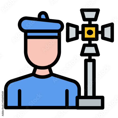 Gaffer Male icon vector image. Can be used for Filmmaking.