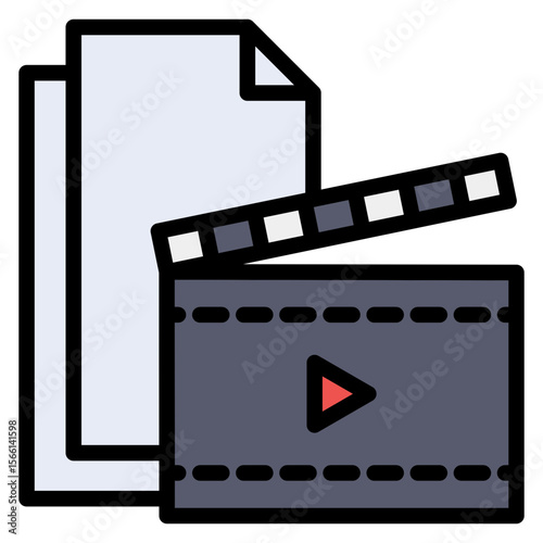 Scenario icon vector image. Can be used for Filmmaking.