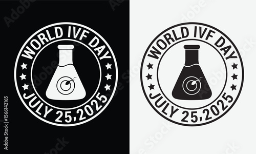 World IVF day design for t-shirt, bags, mugs, stickers, banner, poster, icon, logo etc. Fully Editable Print Ready Template - Vector.