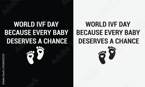 World IVF day design for t-shirt, bags, mugs, stickers, banner, poster, icon, logo etc. Fully Editable Print Ready Template - Vector.