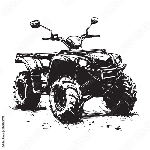 atv rider off road quad bike sketch silhouette