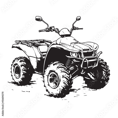 atv rider off road quad bike sketch silhouette