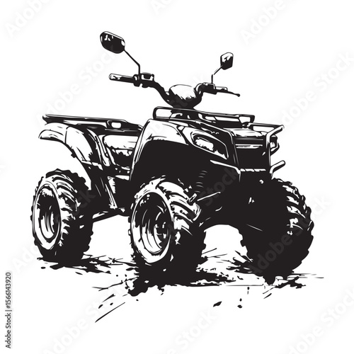 atv rider off road quad bike sketch silhouette