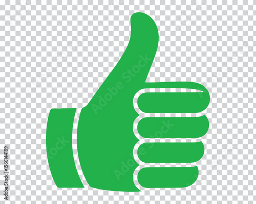 Green thumbs up gesture approval positive