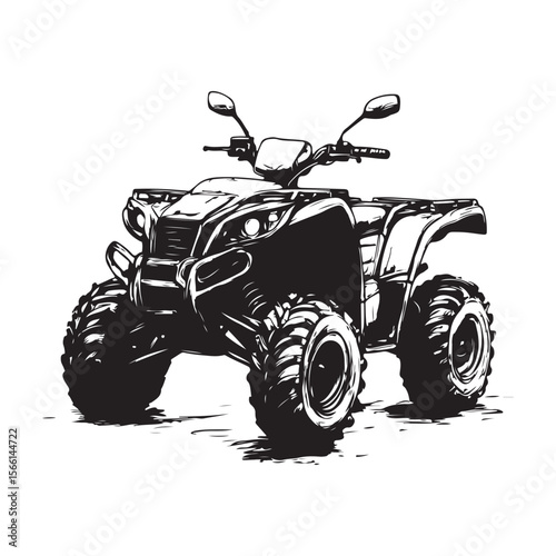 atv rider off road quad bike sketch silhouette