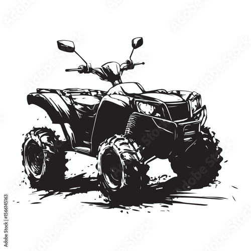 atv rider off road quad bike sketch silhouette
