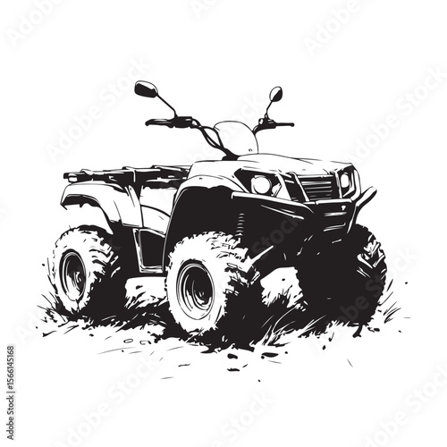 atv rider off road quad bike sketch silhouette