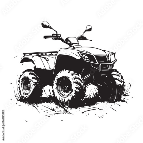 atv rider off road quad bike sketch silhouette