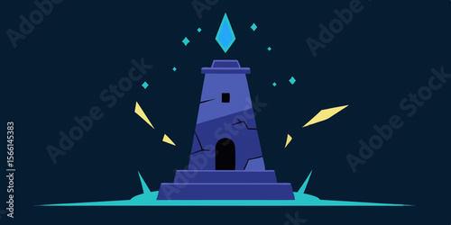 a sorcerer s tower cracked open by an arcane explo