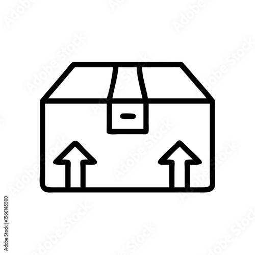 Cargo box with arrows indicating handling instructions  