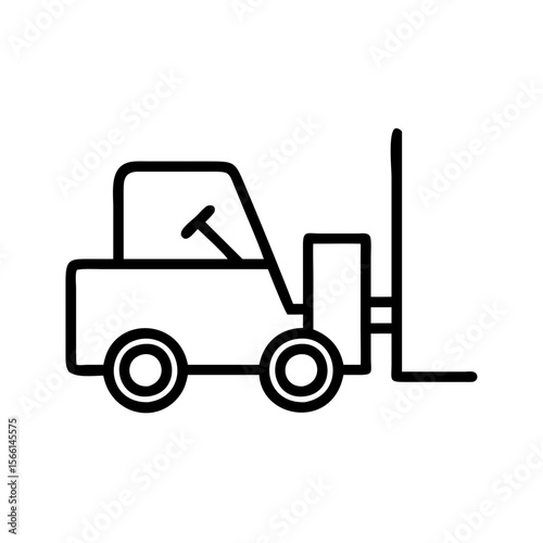 Forklift lifting goods in industrial setting concept of icon  