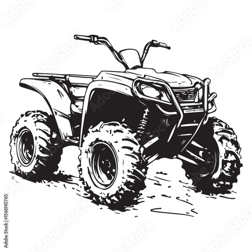 atv rider off road quad bike sketch silhouette