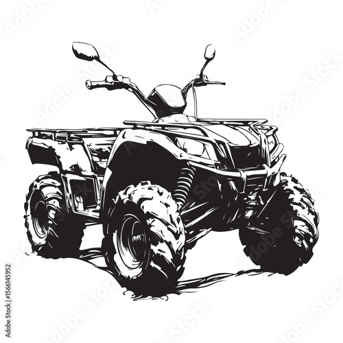 atv rider off road quad bike sketch silhouette