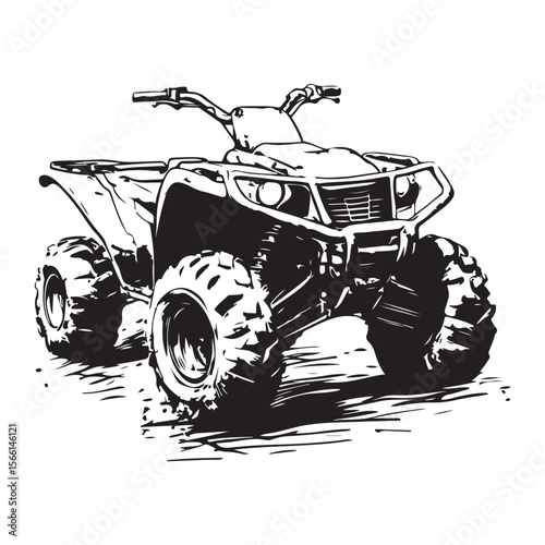 atv rider off road quad bike sketch silhouette