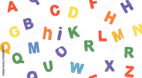 Colorful alphabet letters vector illustration for educational design and learning materials