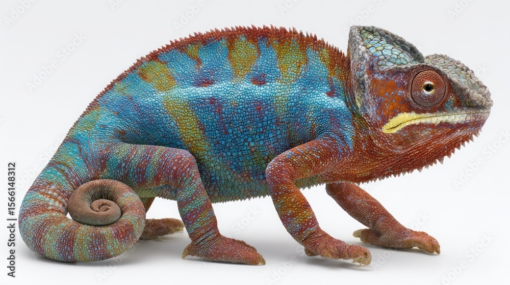 Obraz premium Colorful chameleon profile