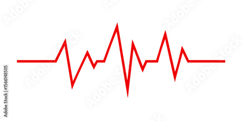 Red heartbeat line vector illustration for medical and health related designs