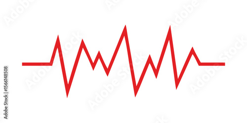 Red heartbeat pulse line vector illustration for medical and healthcare design use
