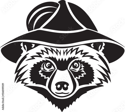 A woodland animal wearing a hat vector design, woodland animal silhouette, woodland animal transparent background