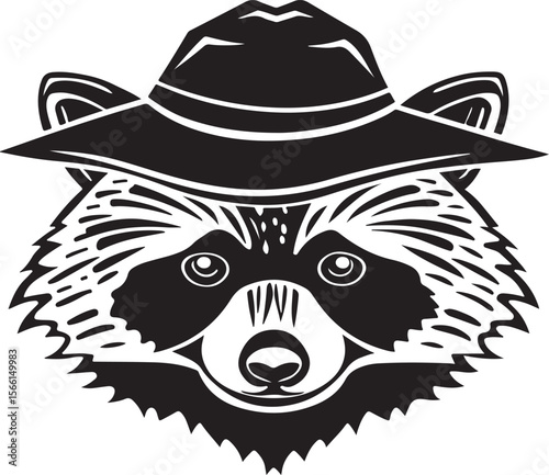 A woodland animal wearing a hat vector design, woodland animal silhouette, woodland animal transparent background