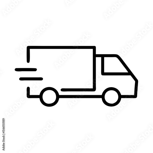 Delivery truck icon in motion for goods transportation  