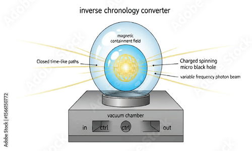 Inverse chronology converter on white background